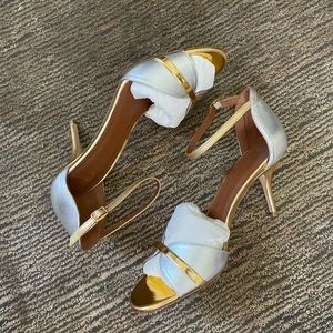 Malone Souliers silver and gold heels